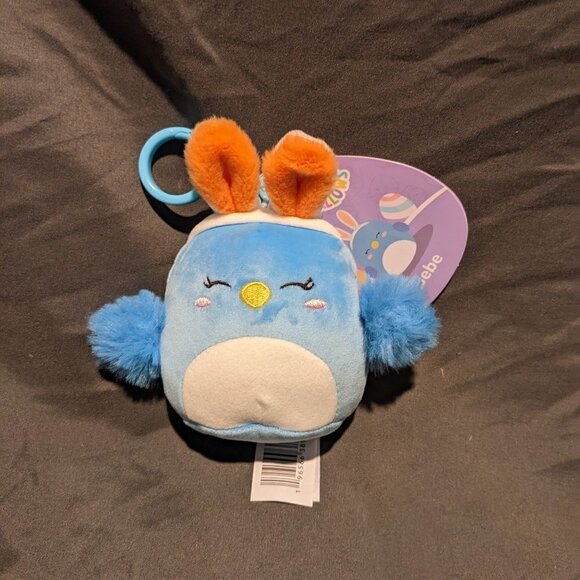 Squishmallows Bebe the Blue Bird with Easter Bunny Ears Clip - Picture 1 of 2